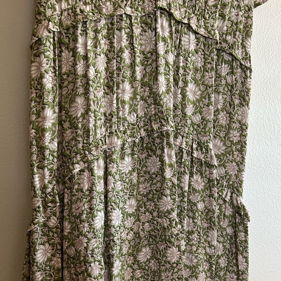 Anthropologie Robin Tiered Floral Mini Dress in Green Sz XS - Picture 6 of 10